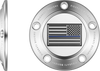 FIGURATI DESIGNS Timing Cover - 5 Hole - Blue Line American Flag - Stainless Steel FD70-TC-5H-SS