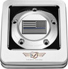  FIGURATI DESIGNS Timing Cover - 5 Hole - Blue Line American Flag - Stainless Steel FD70-TC-5H-SS 