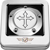 FIGURATI DESIGNS Timing Cover - 5 Hole - Cross - Stainless Steel FD41-TC-5H-SS