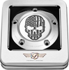 FIGURATI DESIGNS Timing Cover - 5 Hole - Skull - Contrast Cut - Stainless Steel FD27-TC-5H-SS