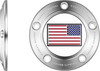 FIGURATI DESIGNS Timing Cover - 5 Hole - American Flag - Reversed - Stainless Steel FD20-TC-5H-SS