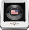 FIGURATI DESIGNS Timing Cover - 2 Hole - American Flag - Reversed - Black FD21R-TC-2H-BLK