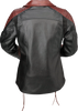 Z1R Women's Combiner Leather Jacket - Black/Red - Large 2813-1012