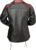 Z1R Women's Combiner Leather Jacket - Black/Red - 3W 2813-1016
