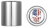 FIGURATI DESIGNS Docking Hardware Covers - Red/White/Blue American Flag Skull - Stainless Steel FD24-DC-2730-SS