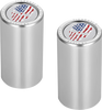 FIGURATI DESIGNS Docking Hardware Covers - Red/White/Blue American Flag Skull - Long - Stainless Steel FD24-DC-2545-SS