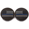 FIGURATI DESIGNS Swing Arm Covers - Blue Line American Flag - Custom - Black - Reversed FD71-AFBL-BLK