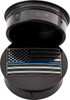  FIGURATI DESIGNS Swing Arm Covers - Blue Line American Flag - Custom - Black - Reversed FD71-AFBL-BLK 