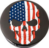  FIGURATI DESIGNS Swing Arm Covers - Red/White/Blue Flag Skull - Custom - Black FD25-AFSKULL-BK 