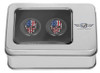  FIGURATI DESIGNS Docking Hardware Covers - Red/White/Blue American Flag Skull - Black FD25-DC-2730-BK 