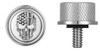 FIGURATI DESIGNS Seat Mounting Knob - Stainless Steel - Skull - Contrast Cut FD27-SEAT KN-SS 