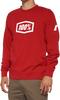 100% Icon Long-Sleeve Fleece Sweatshirt - Red - Small 20026-00010