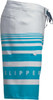 SLIPPERY Glide Board Shorts - Gray/Aqua - US 32 3230-0243 