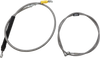 LA CHOPPERS Handlebar Cable/Brake Line Kit - Quick Connect - Complete - 15" - 17" Handlebars - Stainless LA-8156KT2-16