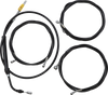 LA CHOPPERS Handlebar Cable/Brake Line Kit - Complete - 12" - 14" Handlebars - Black Vinyl LA-8056KT2-13B