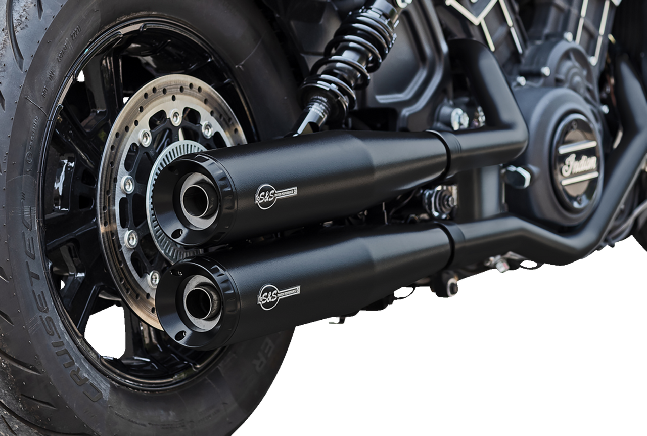 S&S Cycle Grand National Slip-On Mufflers Black Race Only 4110-266-R