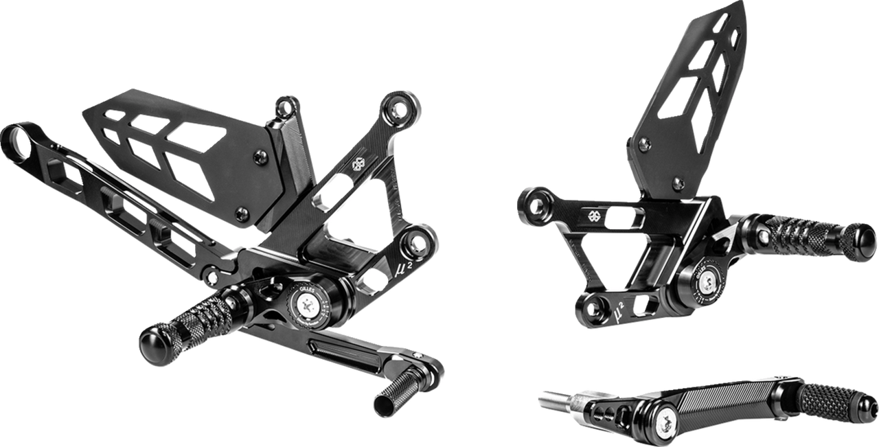 Gilles Tooling MUE2 Rearset Black Yamaha MUE2-Y03-B - J J Motorsports