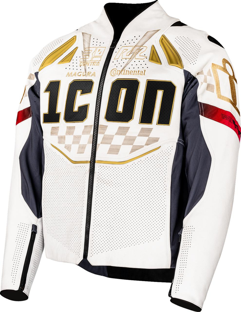 Icon Contra3 Rizz Rizz Jacket White 3XL 2810-4305 - J J Motorsports