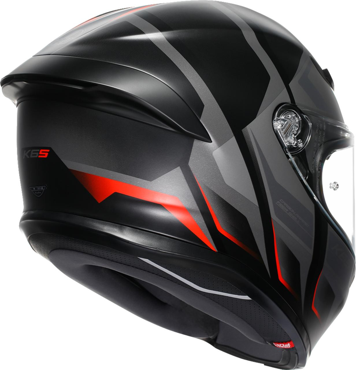 AGV K6 S Helmet Karve Matte Black/Gray/Red Medium 2118395002-024-M - J J  Motorsports