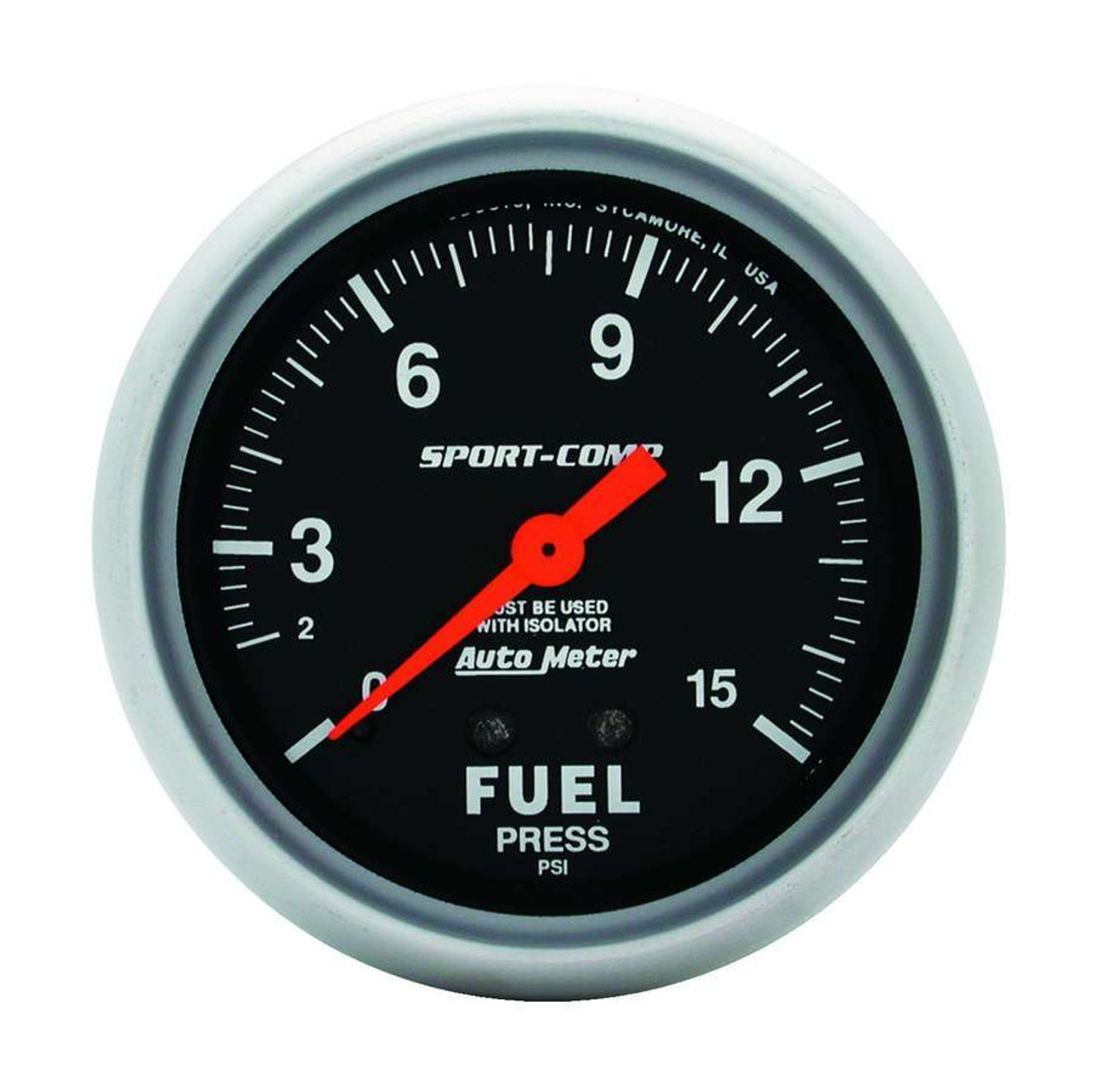 Autometer 15 Psi Fuel Press. Gauge 3413 - J J Motorsports