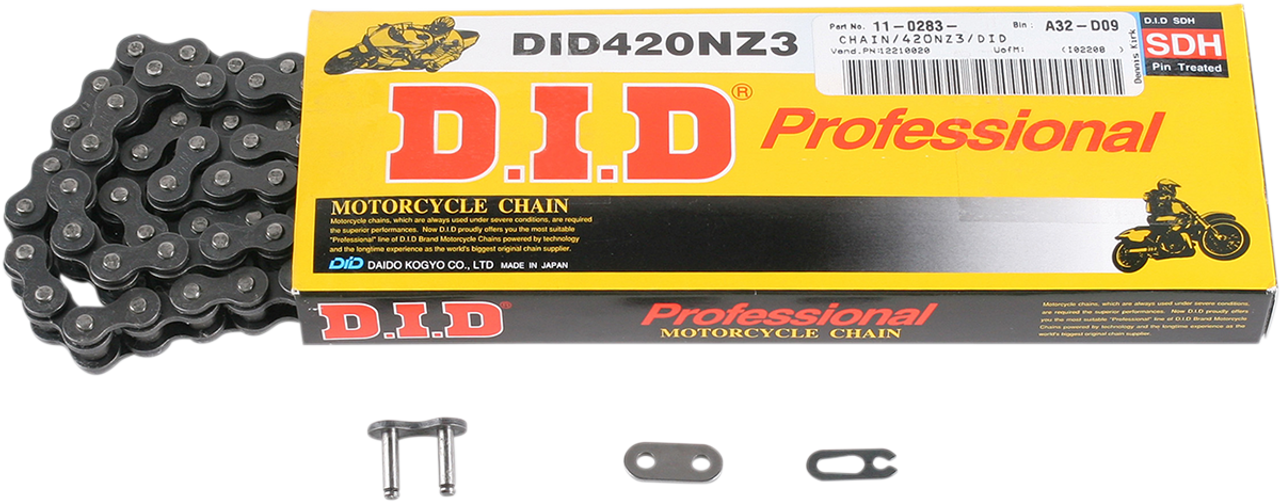 Chaine Renforcée NZ3 Ultra Renforcée D.I.D 420 pour Dirt Bike, Pit Bike