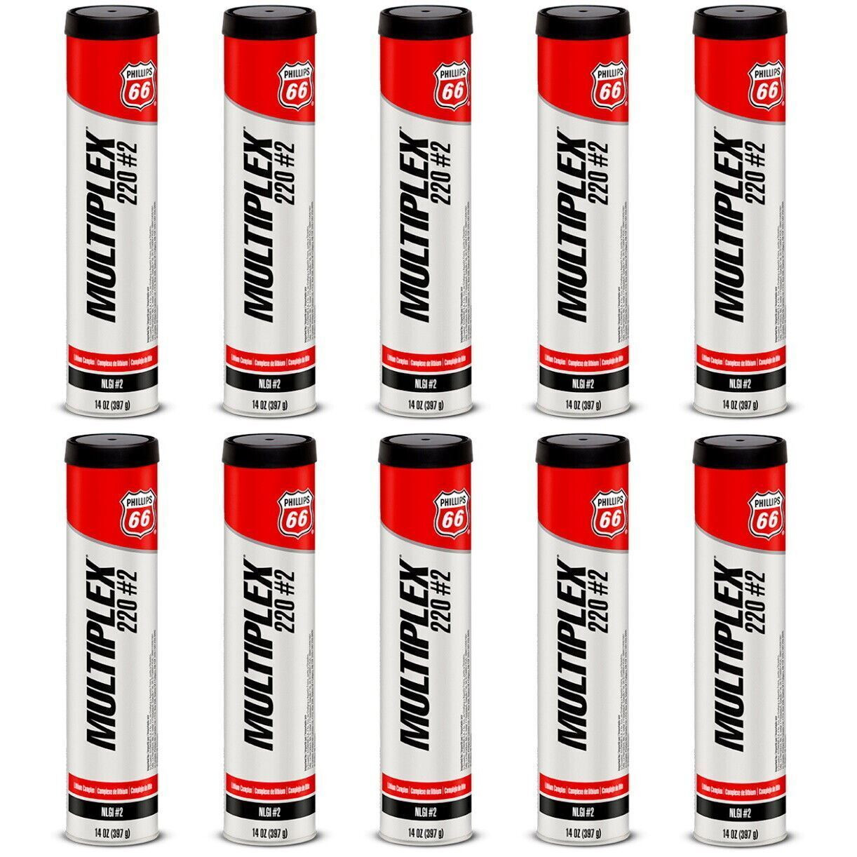 Phillips 66 Multiplex 220 #2 Red Grease NLGI GC-LB (10) - J J