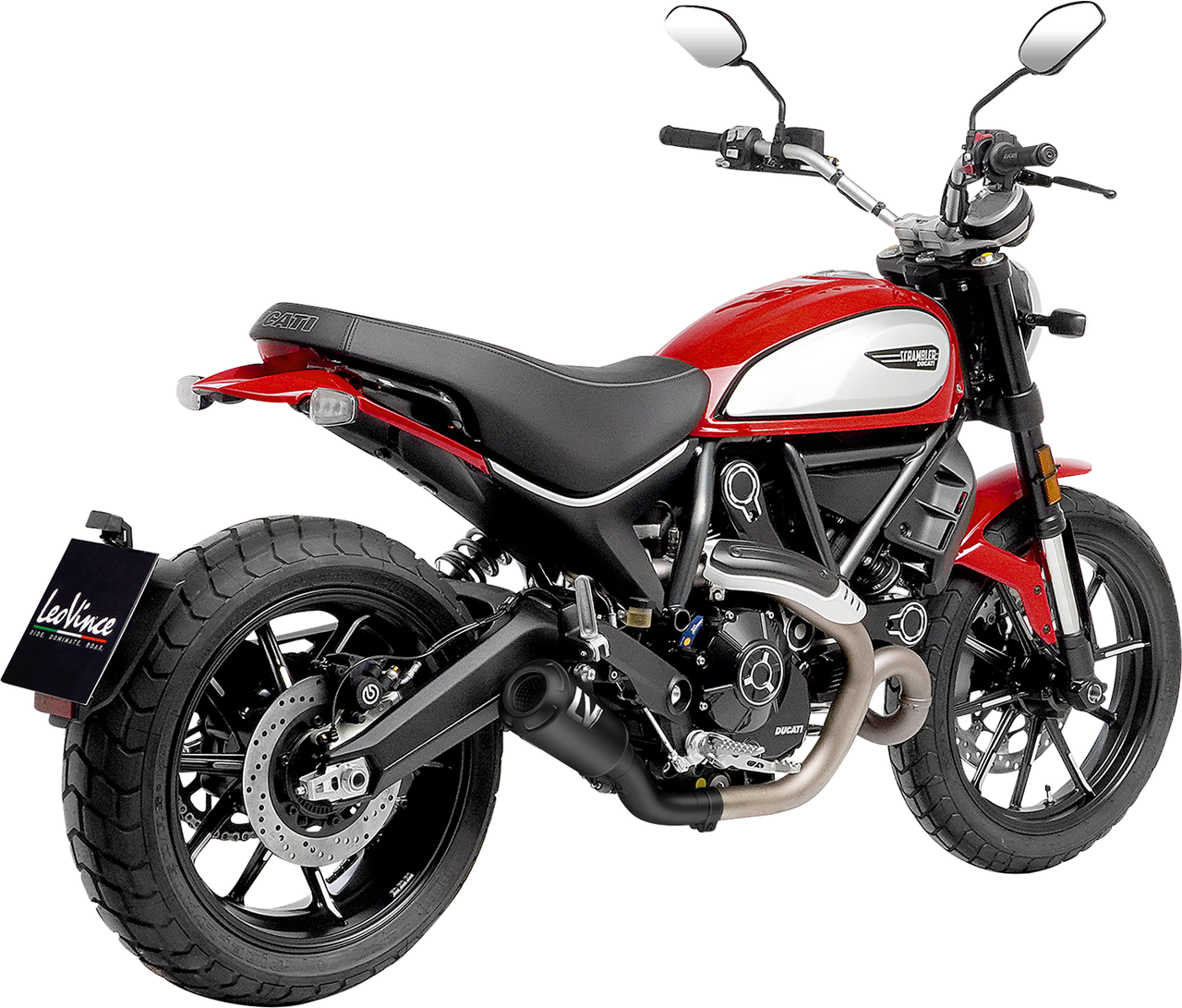 LEOVINCE LV-10 Slip-On Muffler - Full Black 15250FBU  ドゥカティ | DUCATI スクランブラー Leovince LV-10 Slip-On Muffler Full Black 15250FBU - J J Motorsports