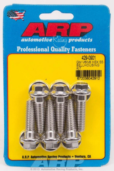 S/S Bellhousing Bolt Kit - 6pt. GM V6/V8 ARP429-0901