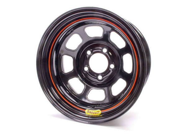 15x7 5x5 3.75in BS Black Rolled Wheel BAS57R5375
