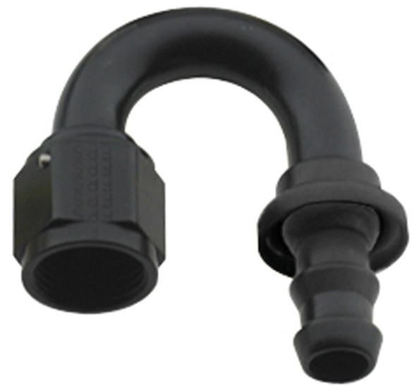 Hose Fitting #8 180 Deg Push Lock Black FRG218008-BL