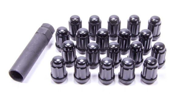 20 Lug Nuts 12mmx1.25 Black w/Key GOR21123BC