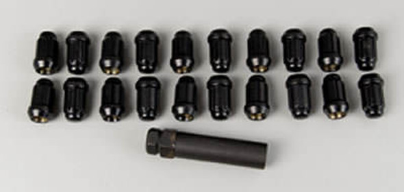 20 Lug Nuts 12mm x 1.50 Small Diameter Black Chm GOR21133BC