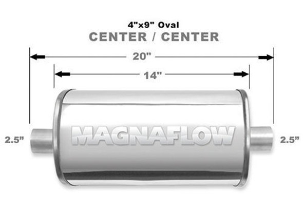 Stainless Muffler 2.5in Center In/Out MAG14316