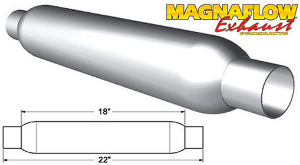 Glass Pack Muffler 3in Aluminized Small MAG18129