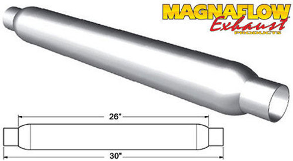 Glass Pack Muffler 2.5in Aluminized Large MAG18146