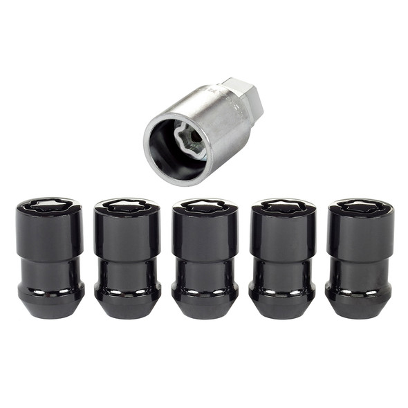 Wheel Locks 5Pcs. 97-19 Jeep JK/TJ 1/2-20 Black MCG24548