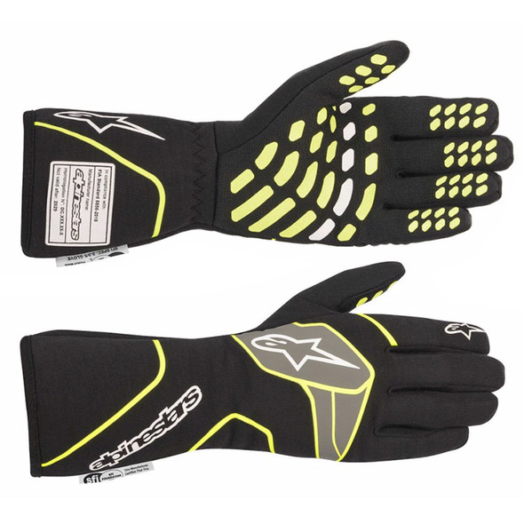 Tech-1 Race Glove Large Black / Yellow Fluo ALP3551120-155-L