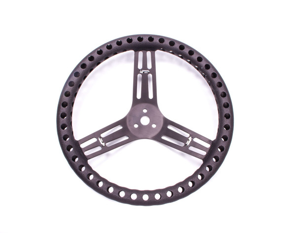 Streering Wheel 14in Dished Drilled Black LON52-56833