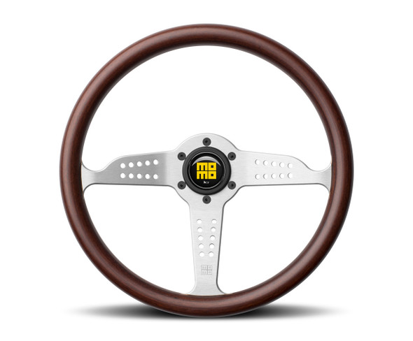 Grand Prix Steering Wheel Wood/Brushed Silvr MOMGRA35WDOB