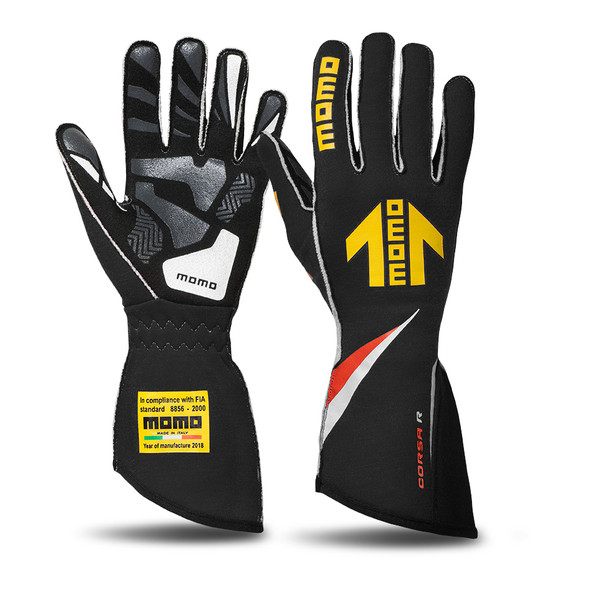 Corsa R Gloves External Stitch Precurved Medium MOMGUCORSABLK10