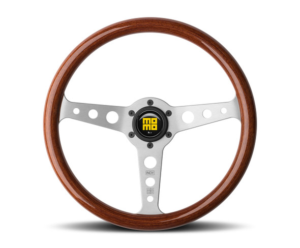 Indy Steering Wheel Wood/Brushed Silver MOMIND35MAOP