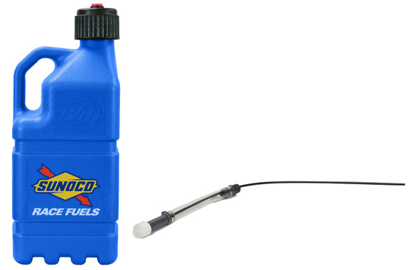 Blue Sunoco Race Jug GEN 3 w/Filler Hose SRJR7500BLHOSE