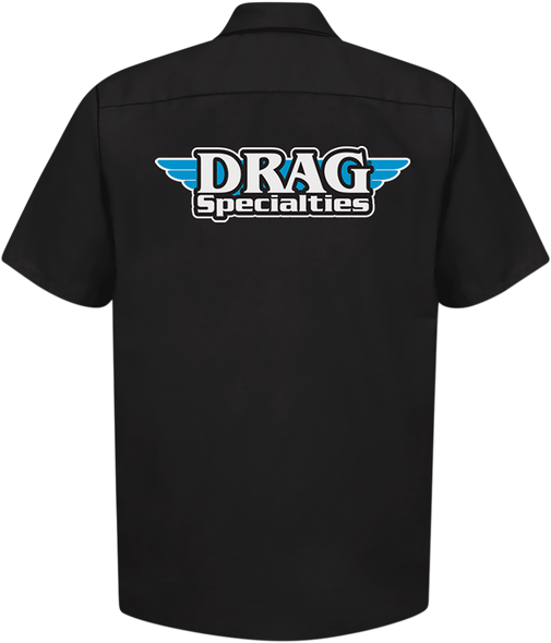 THROTTLE THREADS Drag Specialties Shop Shirt - Black - 4XL DRG31ST24BK4X