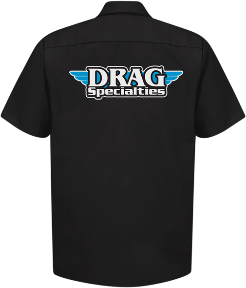 THROTTLE THREADS Drag Specialties Shop Shirt - Black - 2XL DRG31ST24BK2X