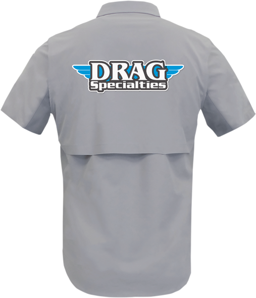 THROTTLE THREADS Drag Specialties Vented Shop Shirt - Gray - XL DRG31ST26GYXL