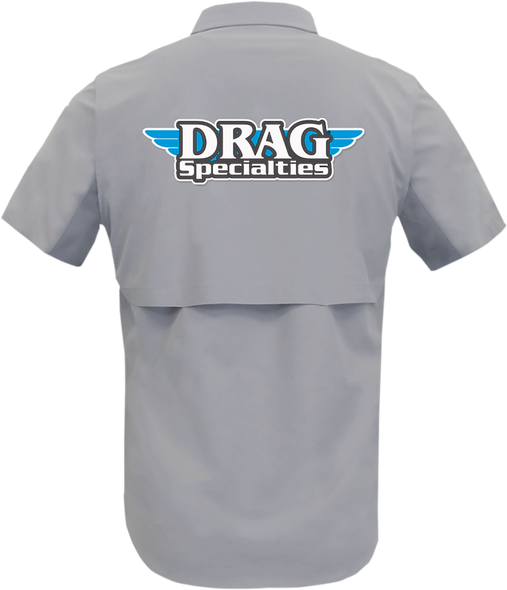 THROTTLE THREADS Drag Specialties Vented Shop Shirt - Gray - Small DRG31ST26GYSM