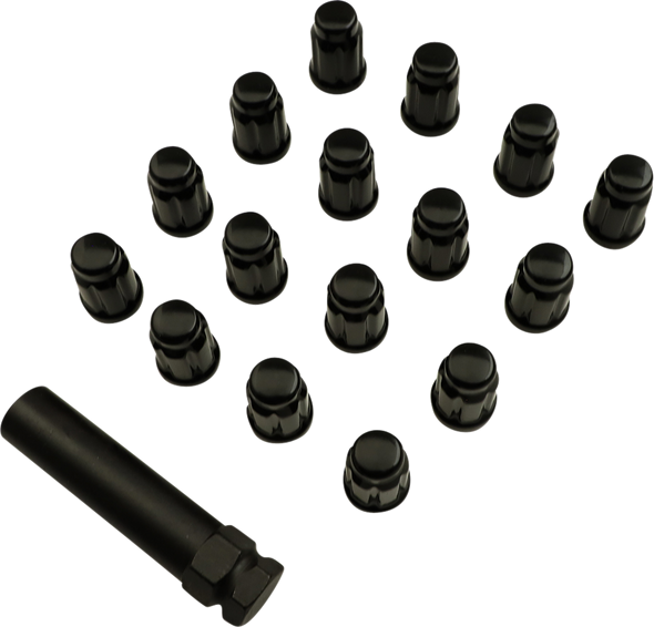 MOOSE UTILITY Lug Nut - Splined - 10 mm - Black - 16 Pack SPMO3808BL4