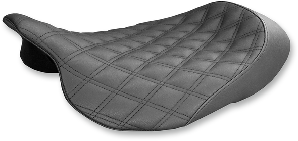 SADDLEMEN Renegade Seat - Lattice Stitched - Black - FLH 808-07B-002LS