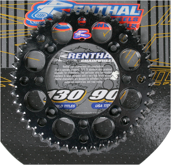 RENTHAL Sprocket - Kawasaki - Black - 48-Tooth 121U-428-48GPBK