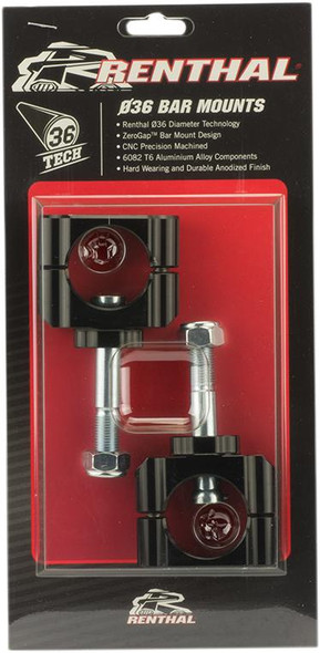 RENTHAL Renthal 36Tech Bar Mount 0mm Offset Black CL053 